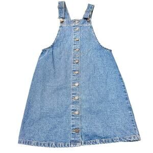Noisy May Dungaree Denim Dress Button Front Vintage Overalls Size Small